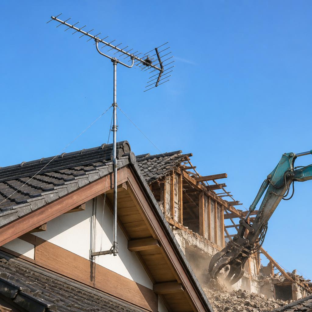 実家の解体に伴うアンテナ処理
