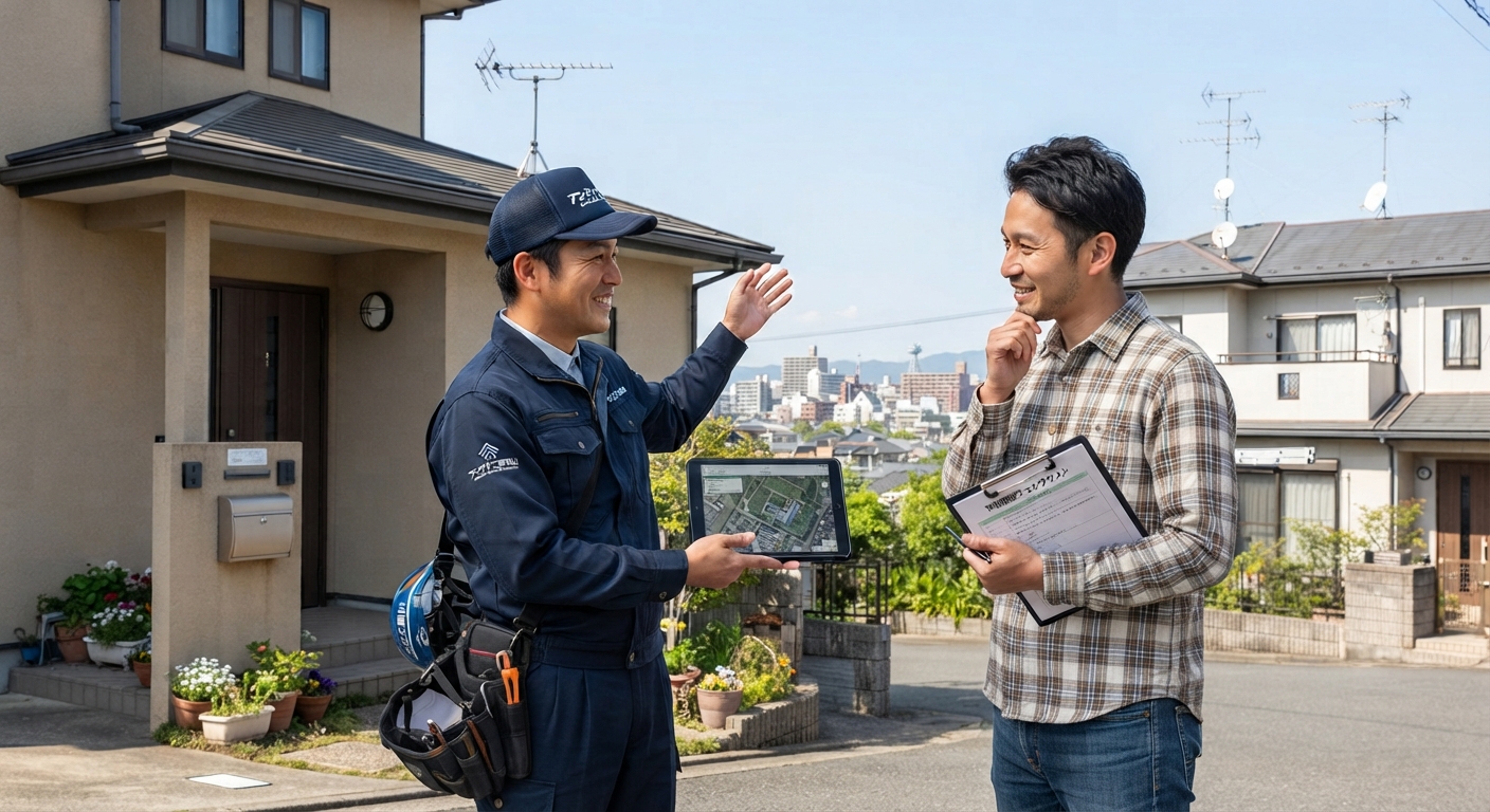 アンテナ工事では、設置するアンテナと場所、施工方法、見積もり金額、保証内容を確認しましょう。現地調査で提案内容が変わった場合も、工事を始める前に理由を聞き、確認したうえで進めることが大切です。