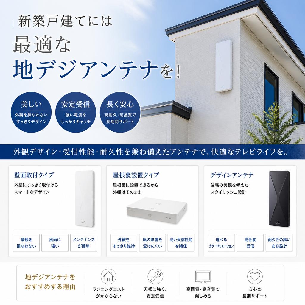 新築戸建てには最適な地デジアンテナを！