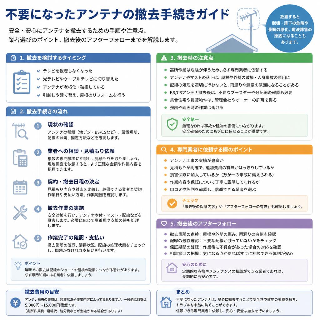 4. アンテナの撤去手続きガイド
