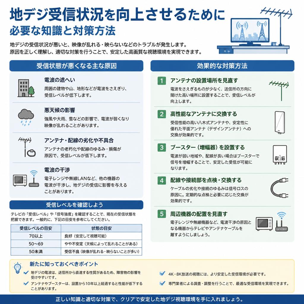 地デジ受信状況を改善する方法