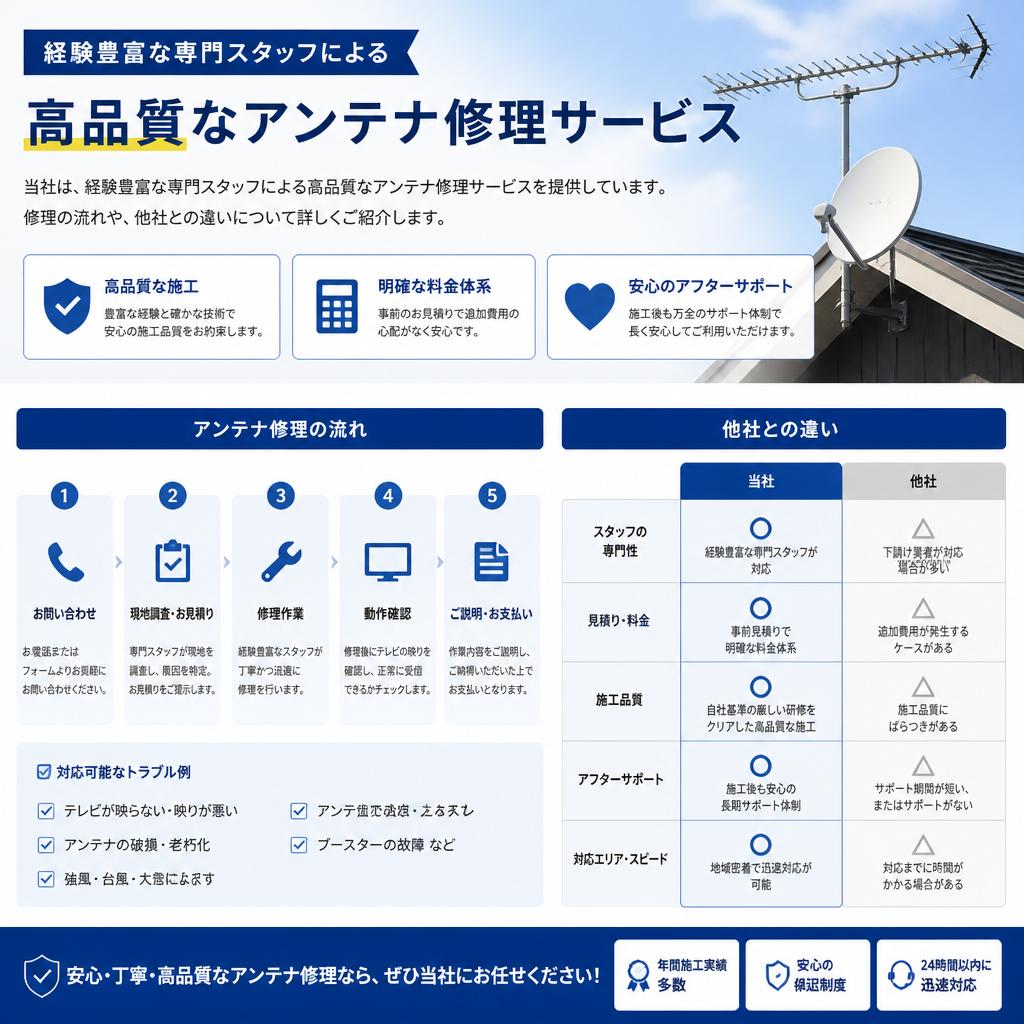当社のアンテナ修理サービス