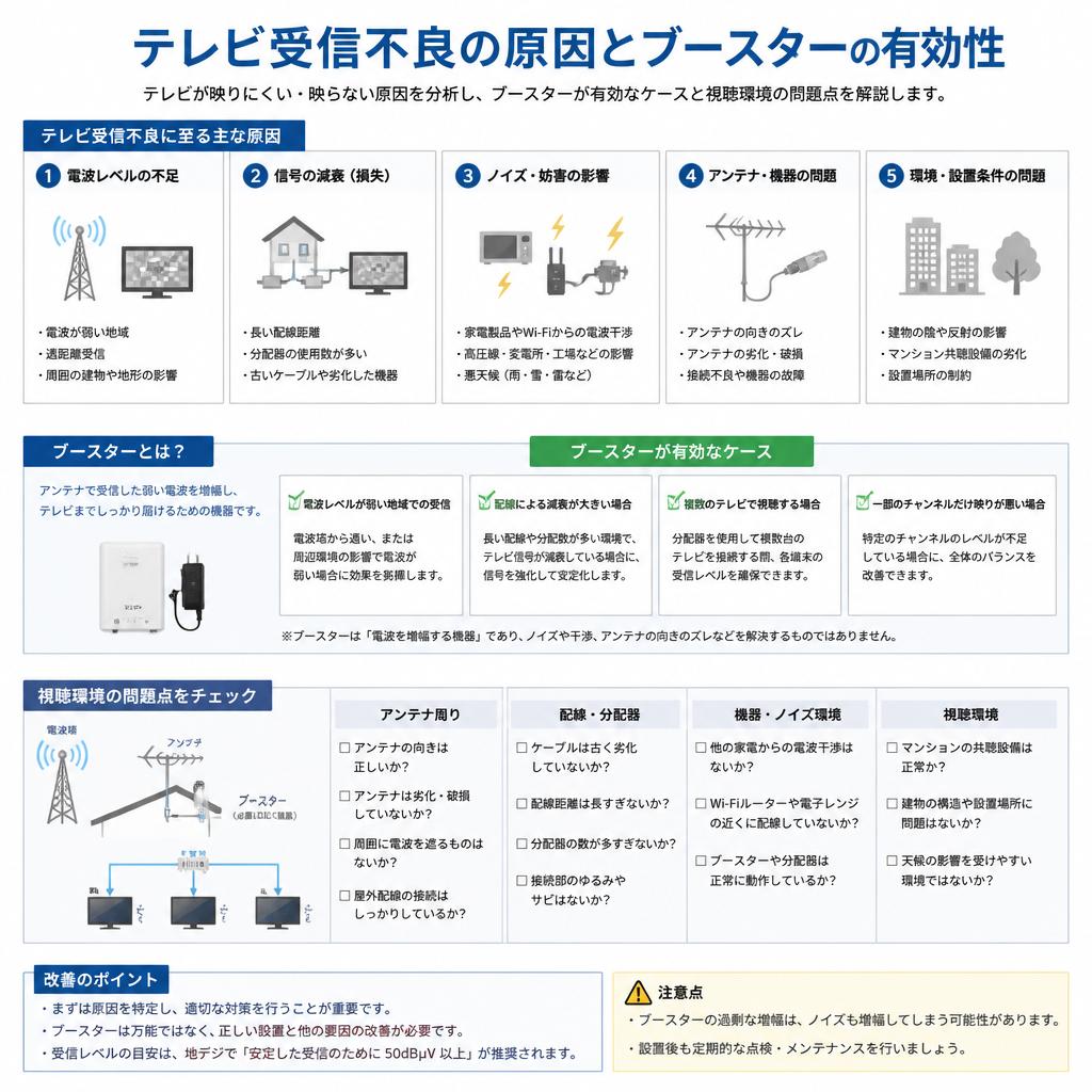 テレビ受信不良の原因