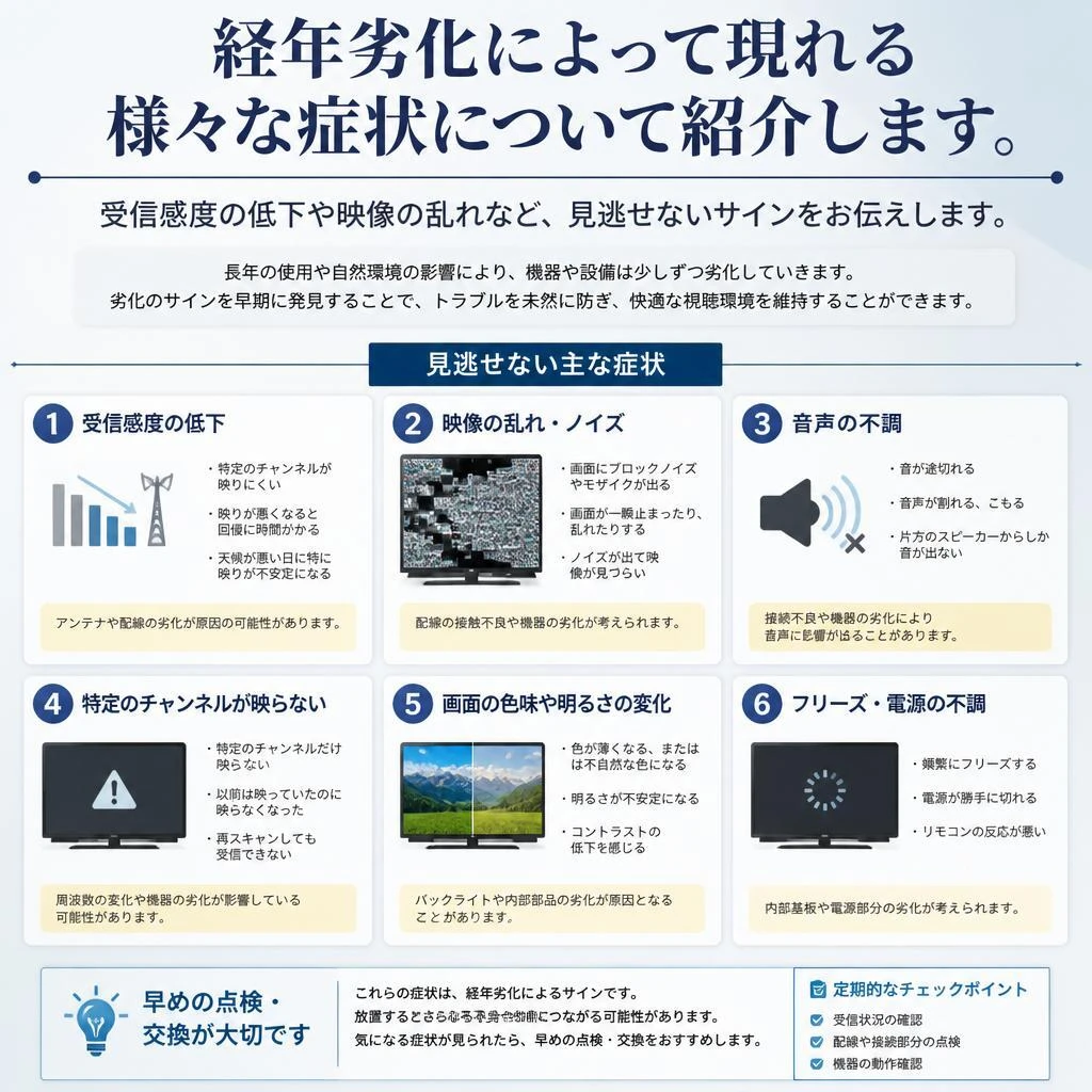 年数による劣化の兆候
