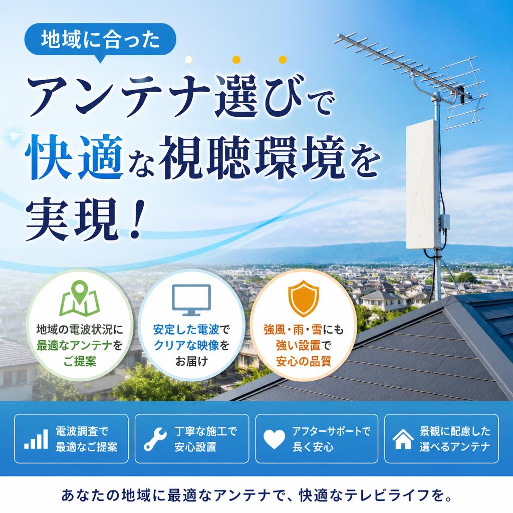 地域に合ったアンテナ選びで快適な視聴環境を実現！