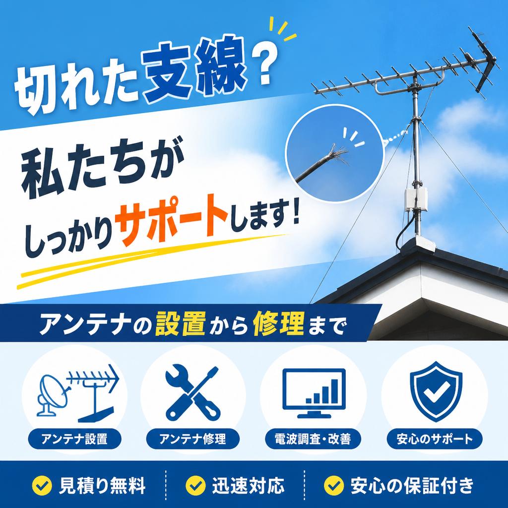 切れた支線？私たちがしっかりサポートします！アンテナの設置から修理まで