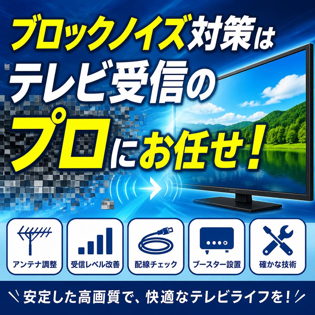 ブロックノイズ対策はテレビ受信のプロにお任せ！