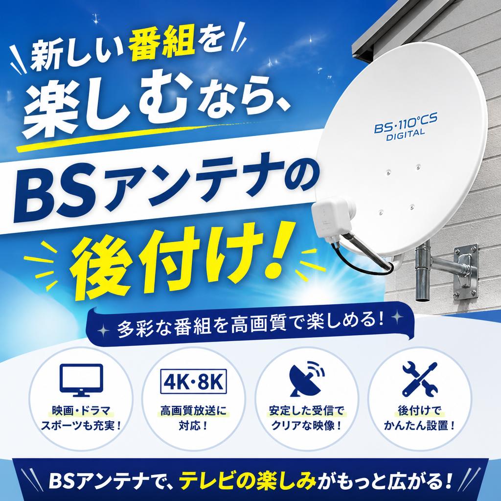 新しい番組を楽しむなら、BSアンテナの後付け！
