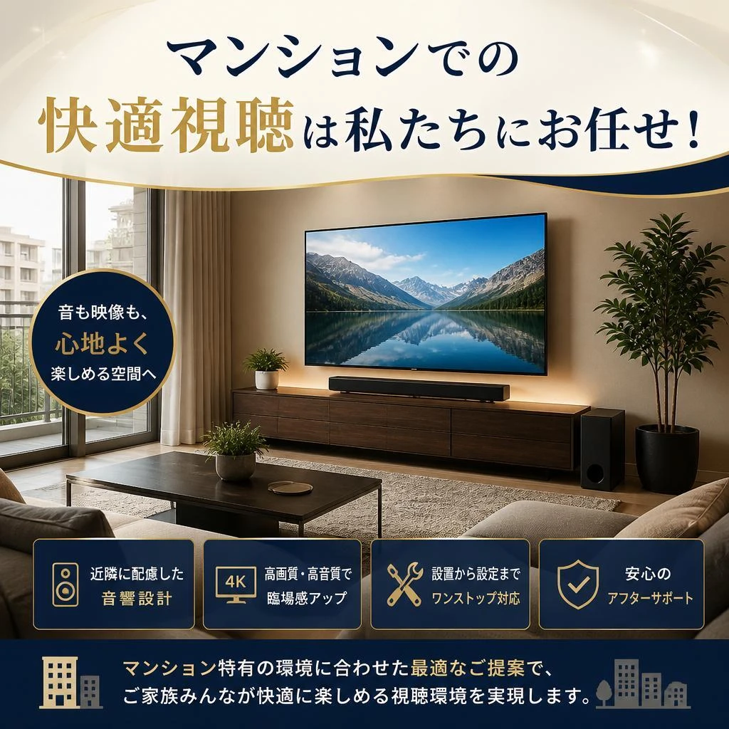 マンションでの快適視聴は私たちにお任せ！