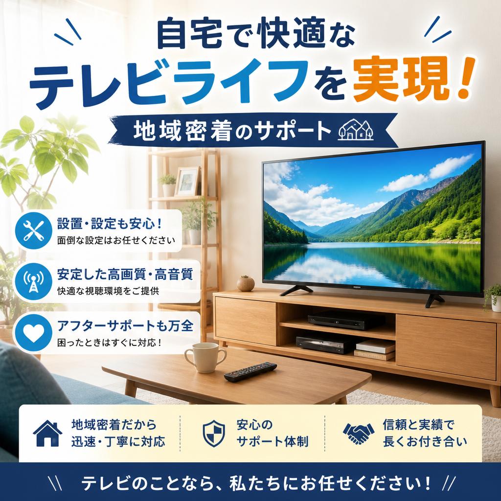 自宅で快適なテレビライフを実現！地域密着のサポート