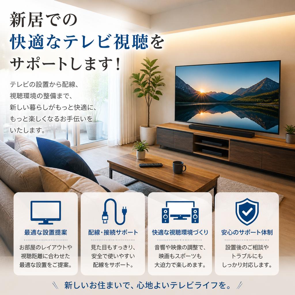 新居での快適なテレビ視聴をサポートします！