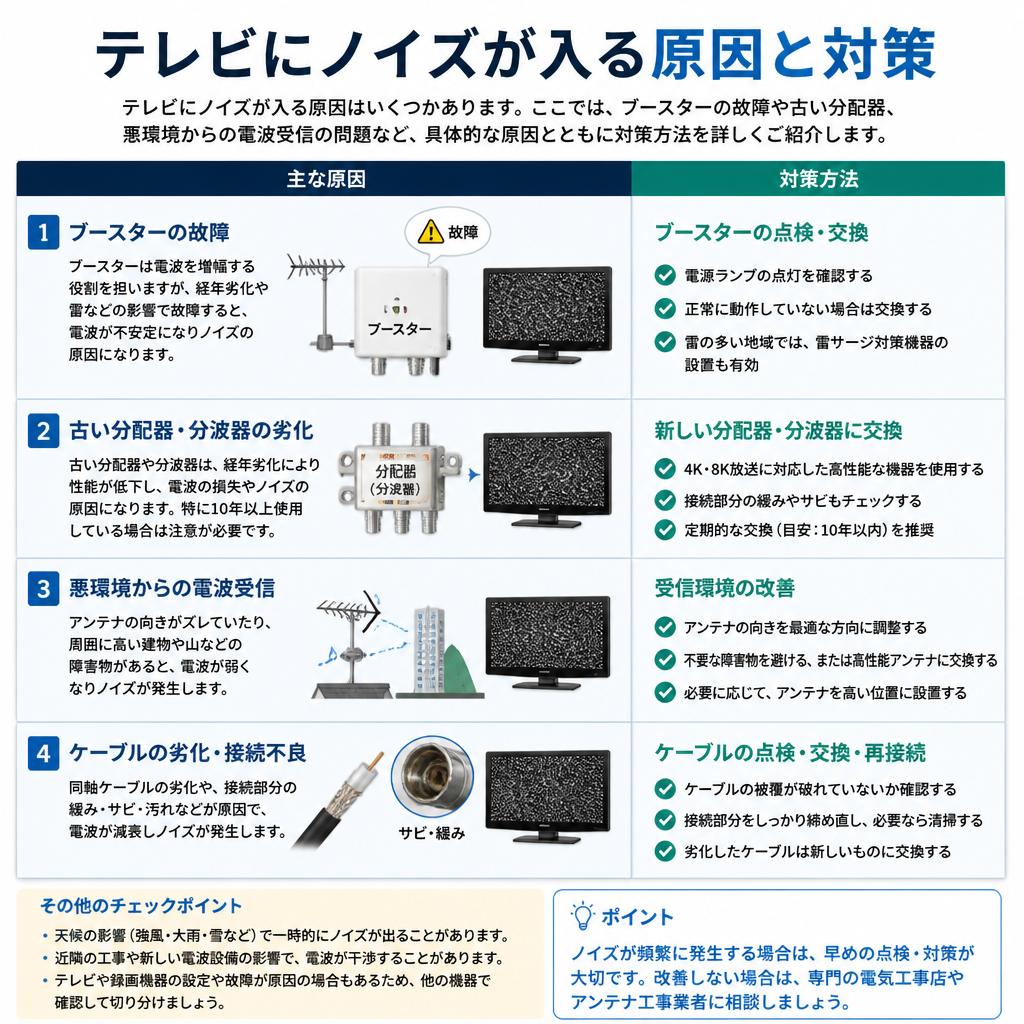 テレビノイズの原因とその対策