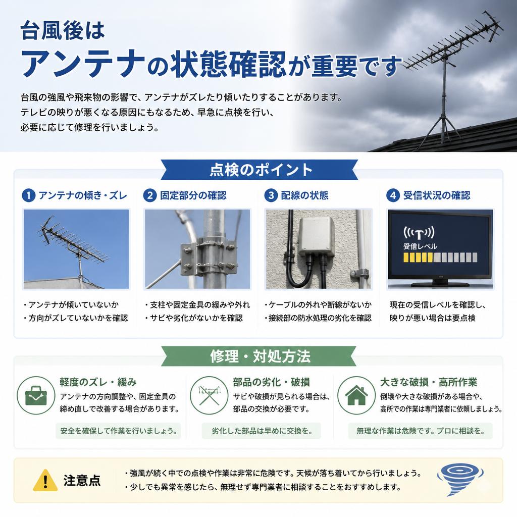 アンテナの点検と必要な修理