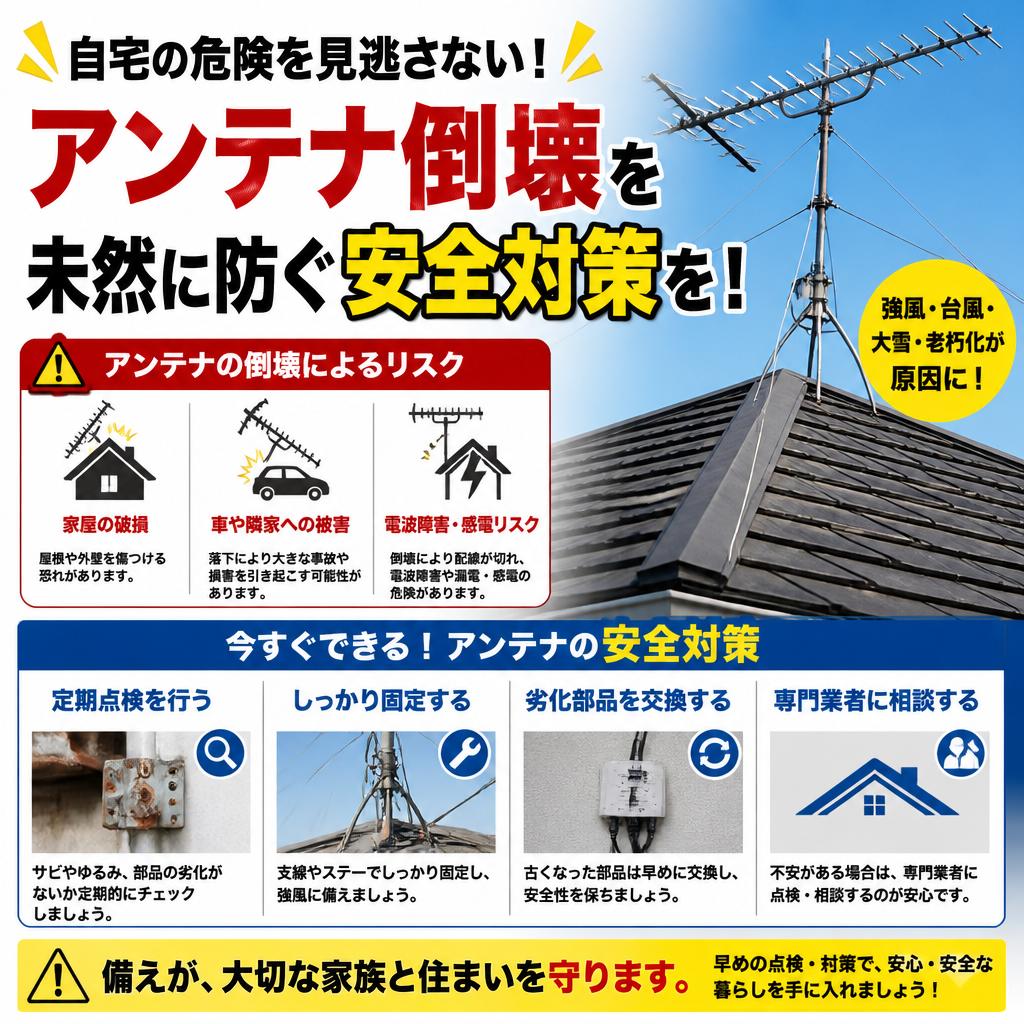 自宅の危険を見逃さない！アンテナ倒壊を未然に防ぐ安全対策を！