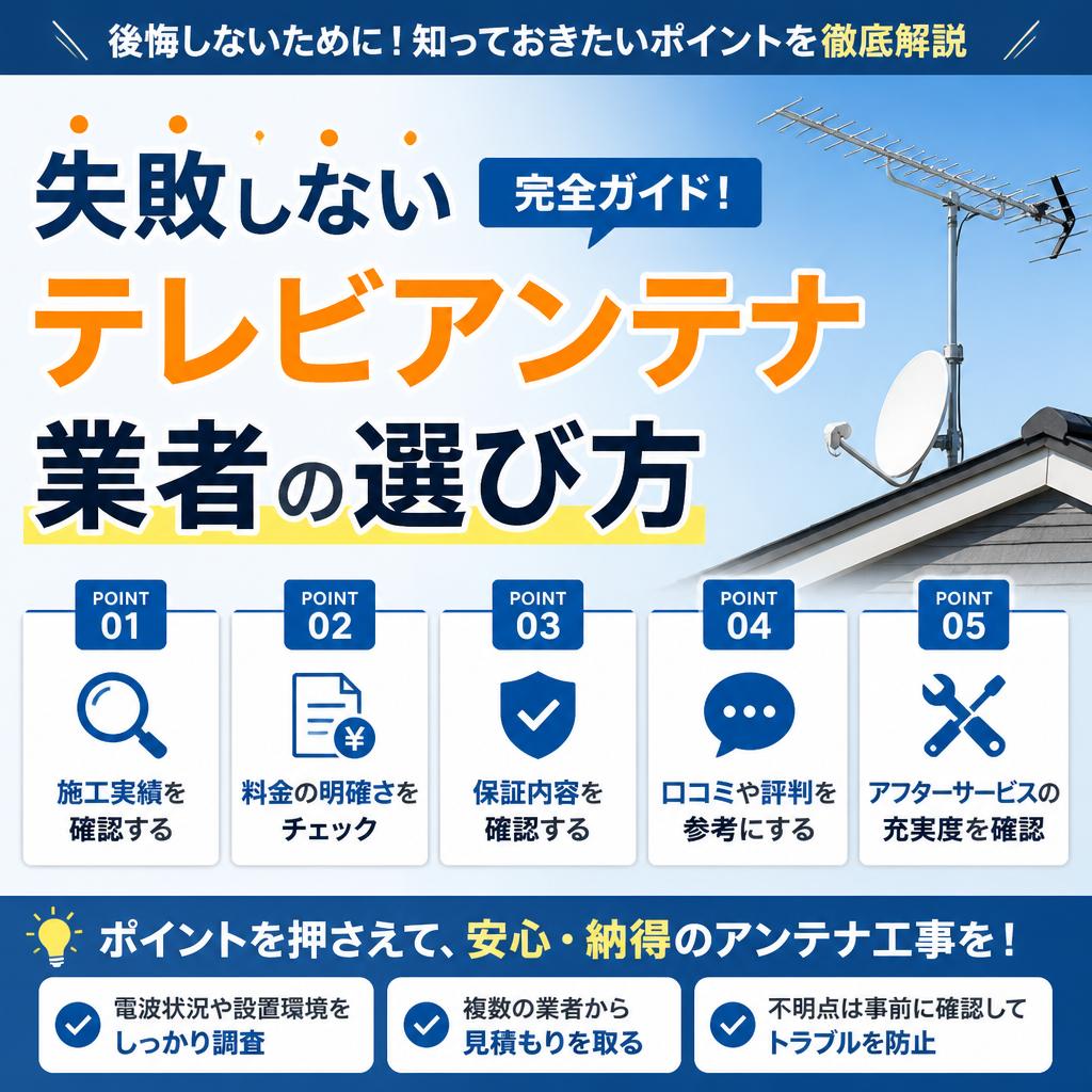 失敗しないテレビアンテナ業者の選び方完全ガイド！