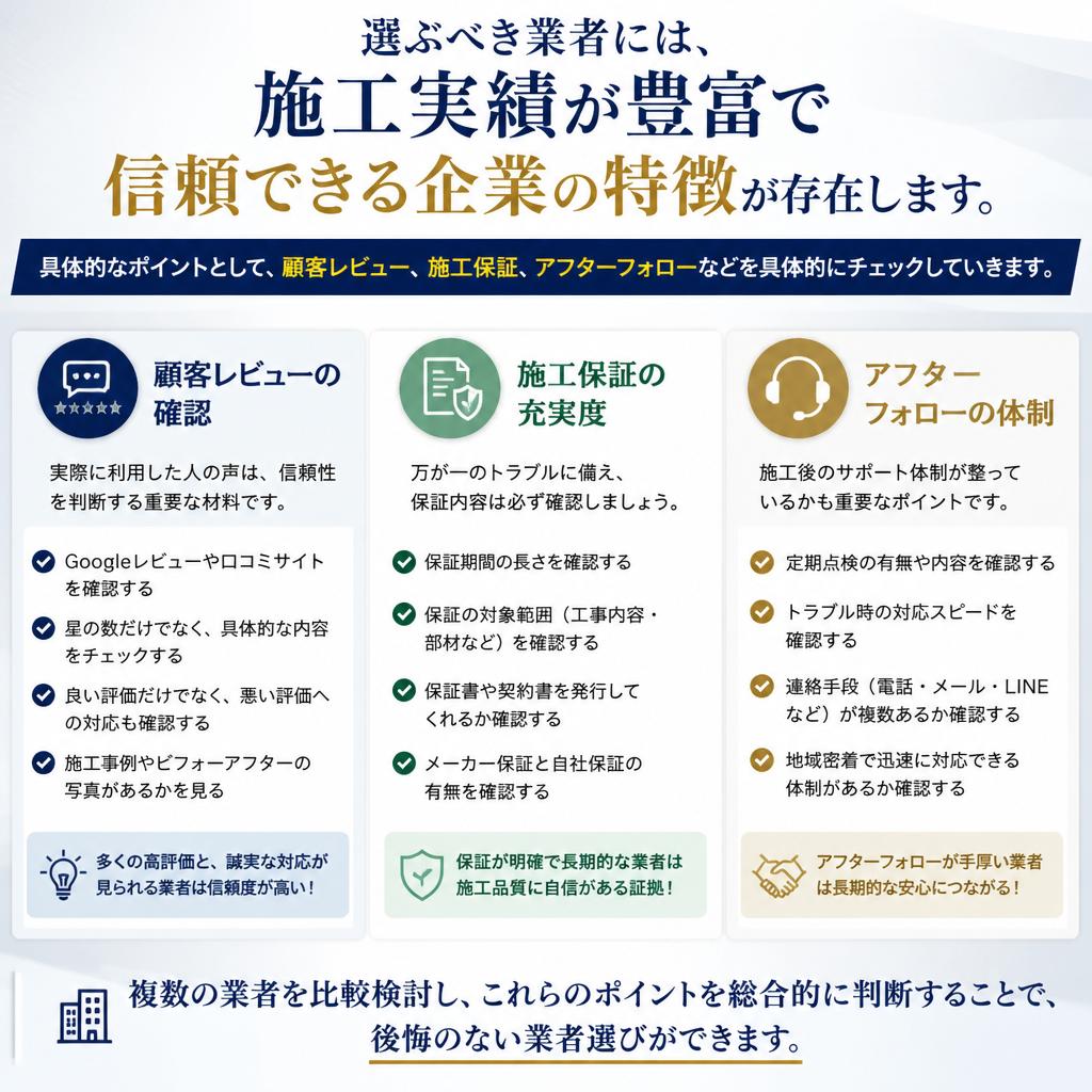 優良業者を見極めるポイント